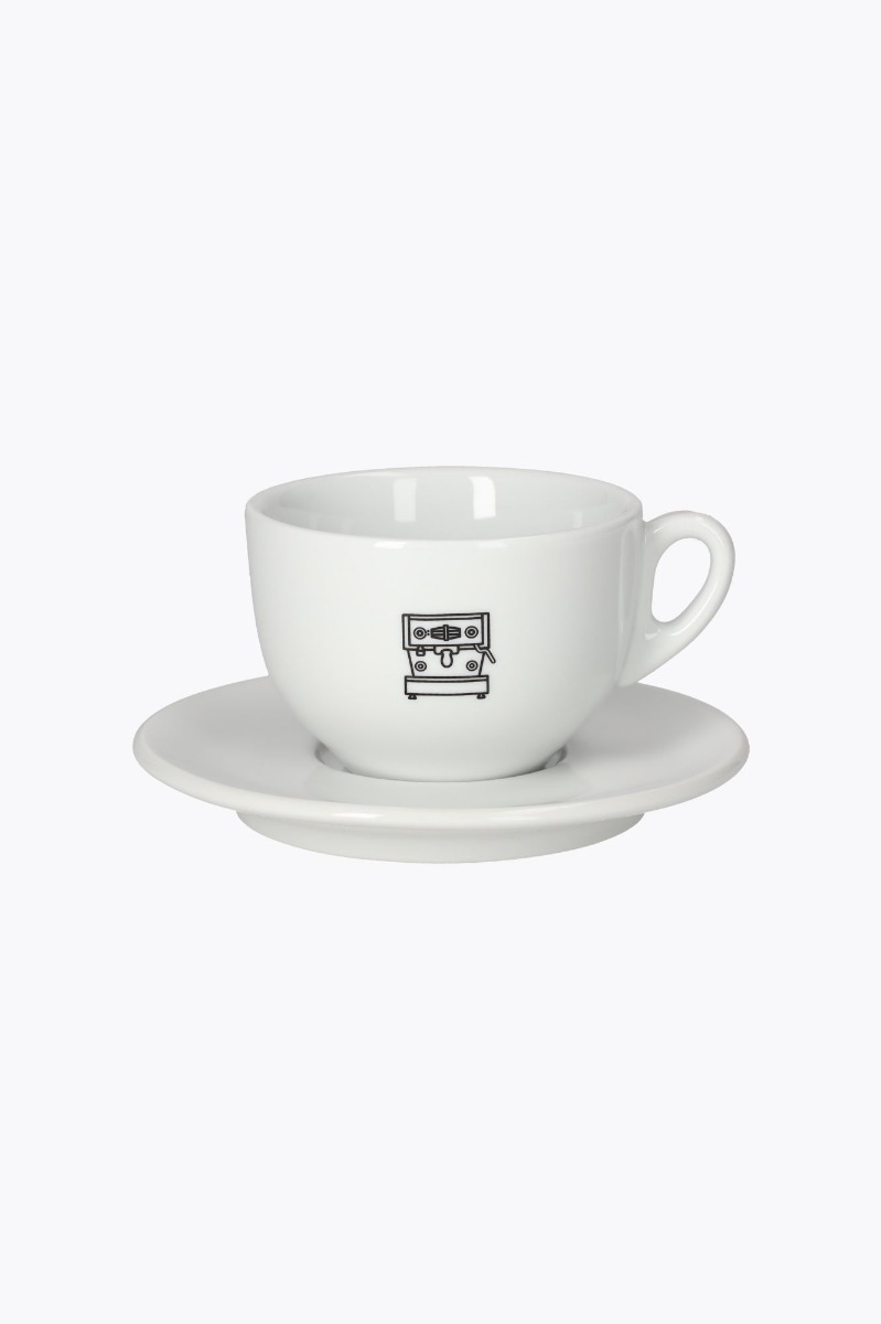 La Marzocco linea Cappuccinotasse Schwarz mit Untertasse