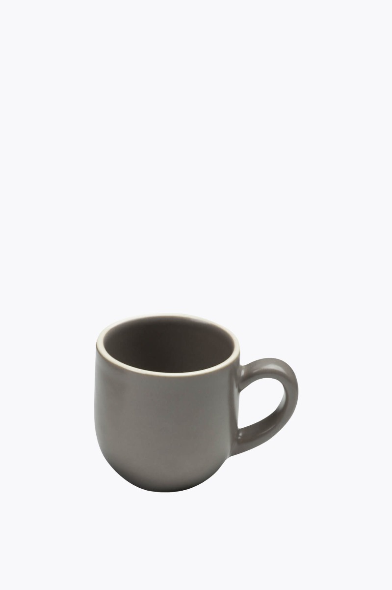 Molde Mandala Satin Matte Espressotasse Grau mit Weißem Rand