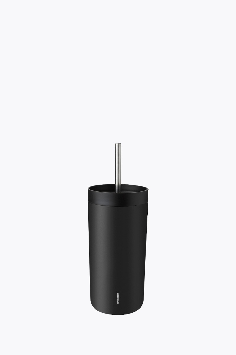 Stelton To Go Sip Thermobecher mit Strohhalm 400ml Soft Black